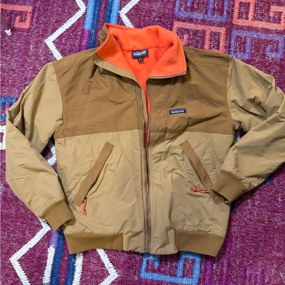 Patagonia Tan and Orange Fleece-lined Jacket